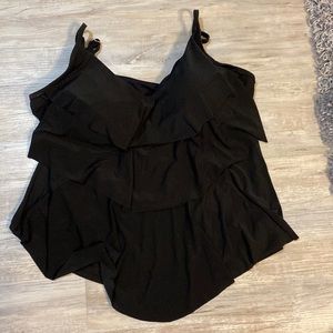 Black Tiered Tankini Top